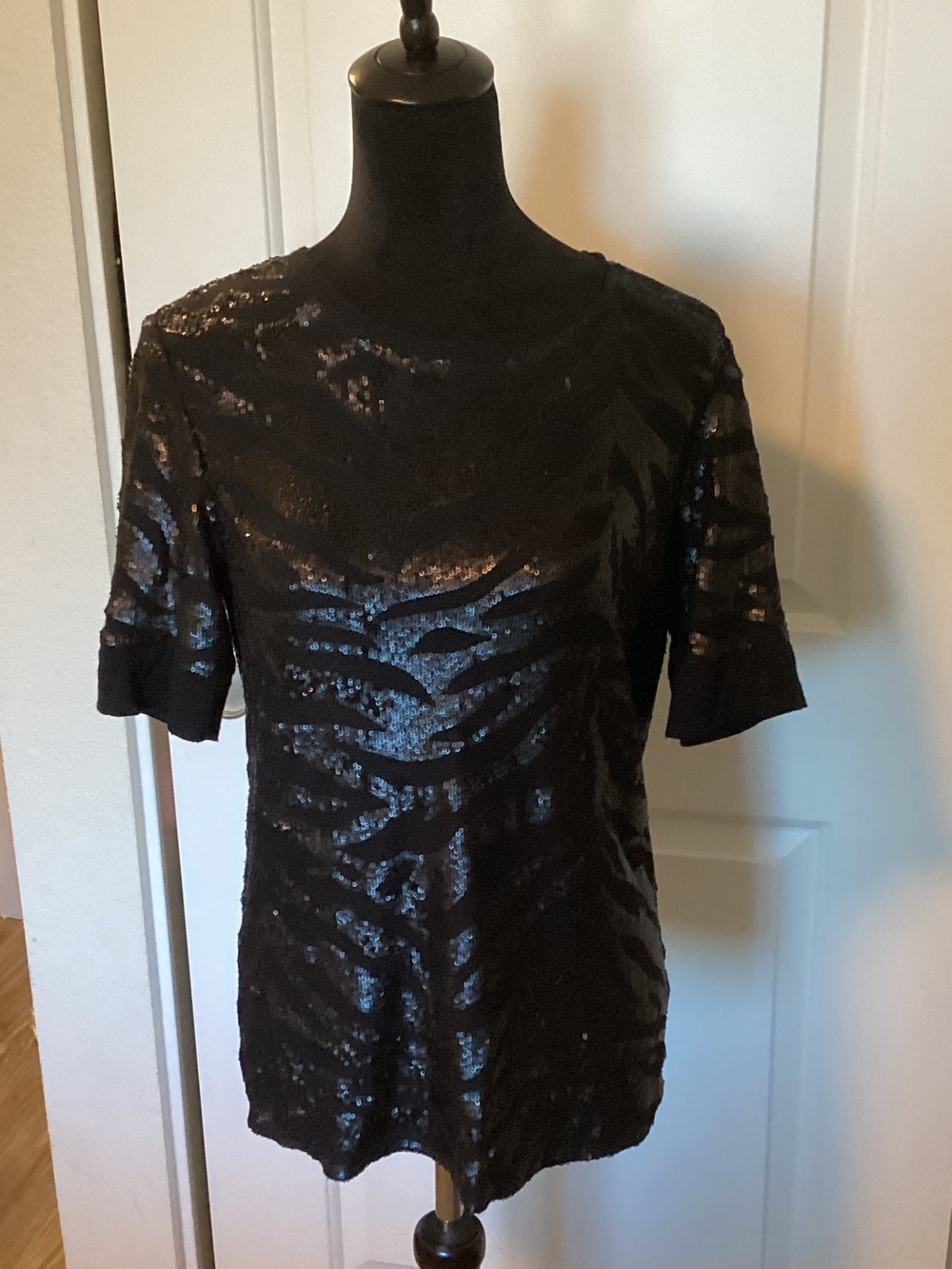 Rebecca Taylor Sequined Short Sleeve Women's Tee M